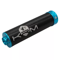   Kipufogóvég, KRM PRO RIDE, alu, fekete, világoskék, 70-90CC