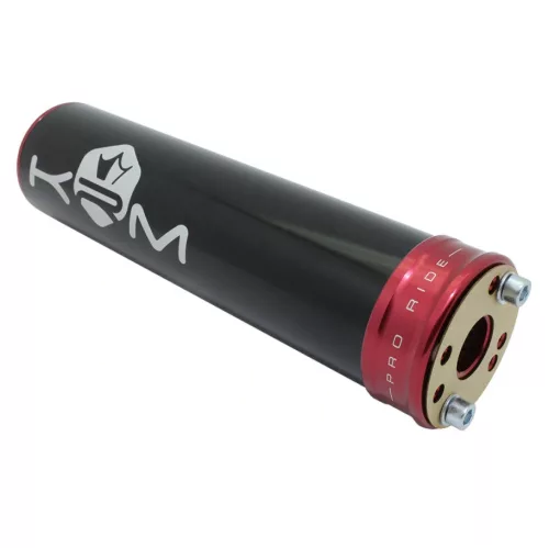 Kipufogó dobvég, KRM PRO RIDE, ALU, fekete, piros, 90-110CC
