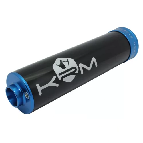 Kipufogó dobvég, KRM PRO RIDE, ALU, fekete, kék, 50-70CC