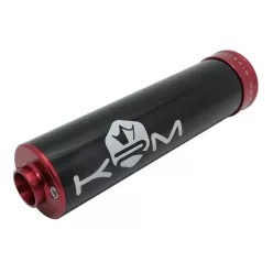 Kipufogó dobvég, KRM PRO RIDE, ALU, fekete, piros, 70-90CC