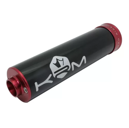 Kipufogó dobvég, KRM PRO RIDE, ALU, fekete, piros, 70-90CC