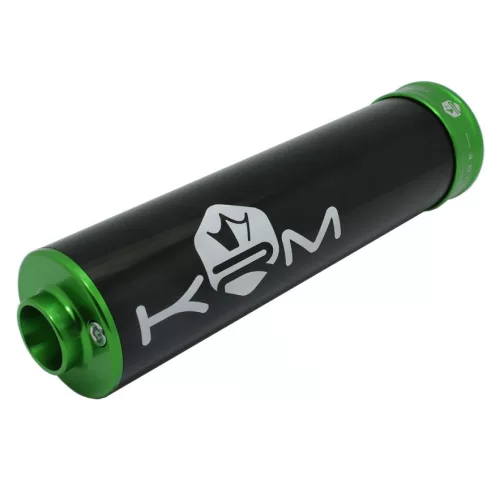 Kipufogó dobvég, KRM PRO RIDE, ALU, fekete, zöld, 90-110CC