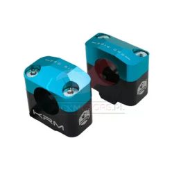   Kormányadapter, 22mm, 28,6mm, alu, fekete, világoskék, univerzális, CNC, KRM Pro Ride