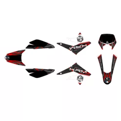   Matrica, fekete-piros, KRM PRO RIDE, DERBI DRD X-TREME / GILERA SM 2011-2017 szett