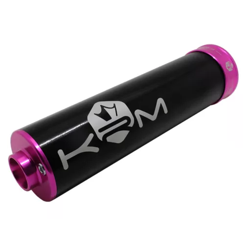 Kipufogó dobvég, KRM PRO RIDE, ALU, fekete, rózsaszín, 50-70CC