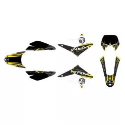   Matrica, fekete-sárga, KRM PRO RIDE, DERBI DRD X-TREME / GILERA SM 2011-2017 szett