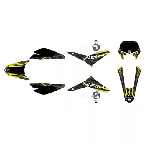 Matrica, fekete-sárga, KRM PRO RIDE, DERBI DRD X-TREME / GILERA SM 2011-2017 szett