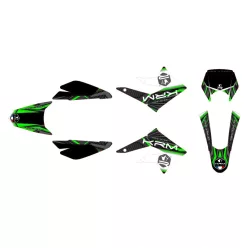   Matricák, KRM PRO RIDE, fekete-zöld, DERBI DRD X-TREME / GILERA SM 2011-2017 készlet