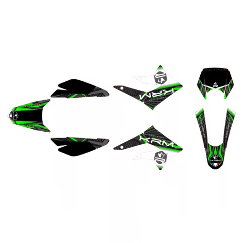 Matricák, KRM PRO RIDE, fekete-zöld, DERBI DRD X-TREME / GILERA SM 2011-2017 készlet