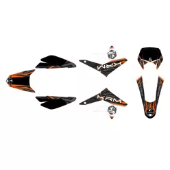   Matricák, KRM PRO RIDE, fekete-narancs, DERBI DRD X-TREME / GILERA SM 2011-2017 készlet