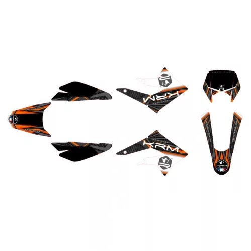 Matricák, KRM PRO RIDE, fekete-narancs, DERBI DRD X-TREME / GILERA SM 2011-2017 készlet