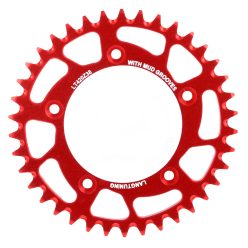   Hátsó lánckerék, 38T, alu, piros - Simson S53 "420," Lang Tuning