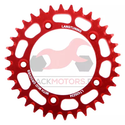 Hátsó lánckerék, 34T, piros - Simson S53 "420," Lang Tuning